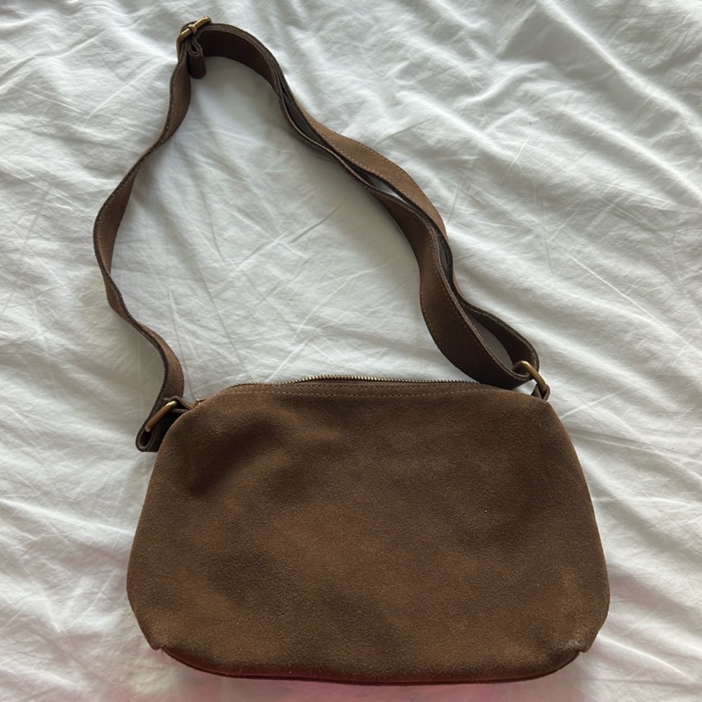 Brandy Melville Brown Suede Crossbody Bag